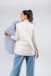 Gilet in volpe con tessuto