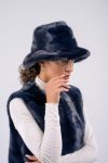 Cappello in visone - blu