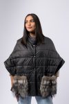 Poncho tessuto tecnico con tasche in Volpe Full light